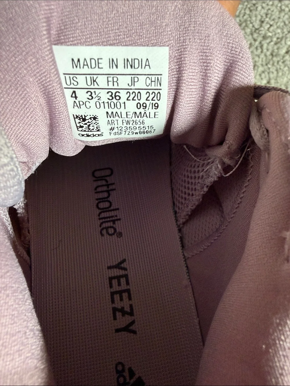Yeezy size 4 Lavender Athletic Sneakers - Comfortable Everyday Shoes